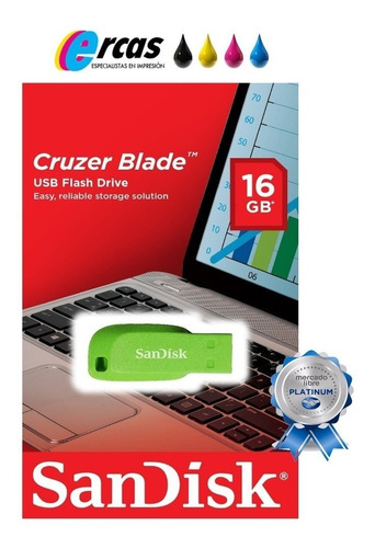 Pendrive Sandisk 16 Gb Cruzer Bade Original.negro Y Colores