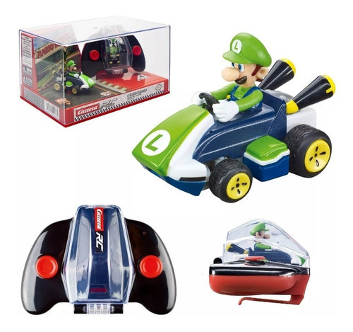 Set Mario Kart Rc Portable Luigi Carrera Nintendo - Luigi