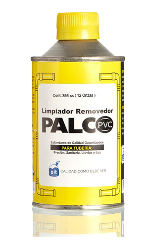 Limpiador Removedor De Tubería Pvc Palc 12 Onzas (355cc)