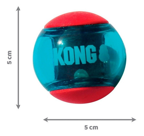 Imagen 2 de 8 de Kong Squezz Action Ball Small Juguete Pelota Perro Pack X3-