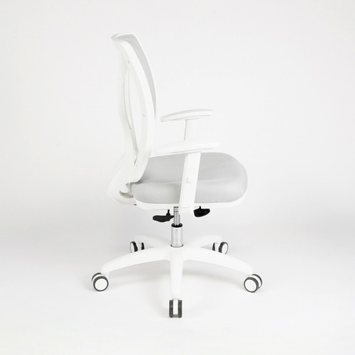 Imagen 2 de 2 de Silla Oficina Indar Alma Blanca Brazo Reg Rueda Parquet
