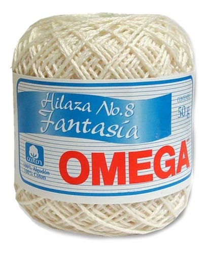 Hilaza Fantasía No.8 Omega 100% Algodón, (8 Madejas)