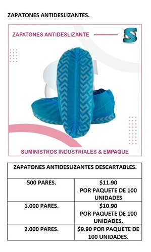 Imagen 5 de 5 de Zapatón Antideslizante Quirúrgico Descartables X100 Unidades