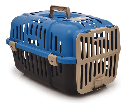Transportadora Jaula Plástica Rígida Para Mascotas Pequeñas Color Azul
