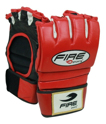 Guantes Mma Training Vale Todo 100% Piel Fire Sports Rojo