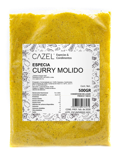 Curry En Polvo Artesanal Oaxaca 500g