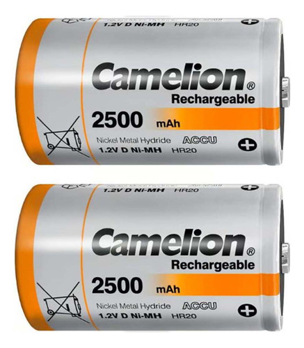 Pila D Recargable Camelion De 2500mah X 2 Unid.