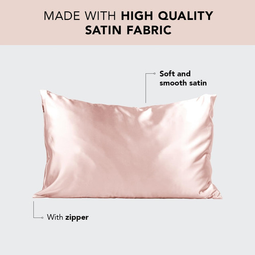 Funda De Almohada 100% De Satén Con Cierre Super Suave Queen