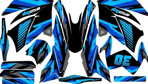 Stickers, Calca, Vinil, Para Moto Ws150 Sport Color Azul Mod