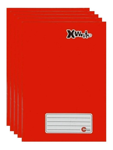 Kit 5 Caderno Brochura Pequeno Capa Dura 96 Folhas Atacado fotos Vermelho