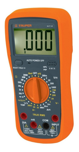 Imagen 1 de 10 de Multímetro Tester Digital Profesional Rms Truper Apo