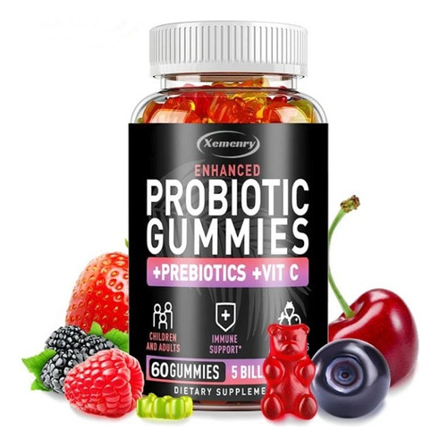 Probiótico Y Prebiótico. Antioxidante + Vitam C *60 Gomitas