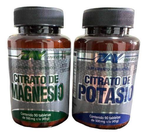 Citrato De Magnesio Y Citrato De Potasio Pack 180 Cápsulas Sabor Sin Sabor