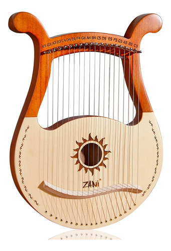 Lvpets Lyre Harp 19 Cuerdas De Metal Caoba Abeto Helio Patró