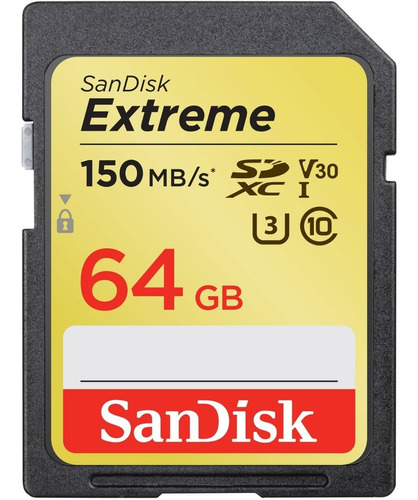 Memoria Sd Sandisk Extreme 64gb Clase 10 150mbs Uhs-3 4k V30