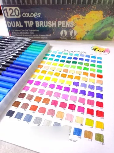 120 Colores Marcadores Plumones Punta De Pincel Dual Brush