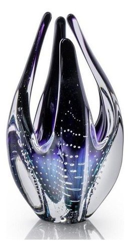 Escultura Cristal Murano Esmeralda E Preto São Marcos 23cm