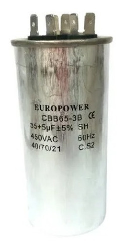 Imagen 1 de 2 de Capacitores De Marcha Para Aires 35+5 Uf Marca Europower