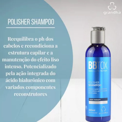 Shampoo Reparador De Danos Bbtox Progressiva Grandha