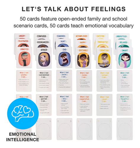 (1 Paquete), Juego De Tarjetas Didácticas De Inteligencia Emocional Feelings In A Flash Para Niños Pequeños Y Con Necesidades Especiales, Que Enseña Actividades De Empatía, Habilidades Sociales Y De