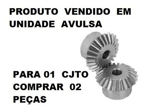 Engrenagem Conica Dentes Retos - Rel. 1;1 - Mód. 1,5- Z16