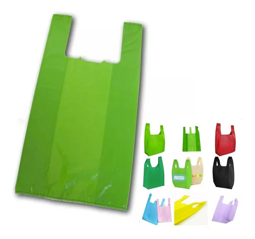 Pack 100 Unidades Bolsa Ecológica Tnt Reciclable 45x25 