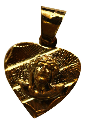 Uzzy Medalla Jesús Corazón 20mm  Chapa De Oro 22k