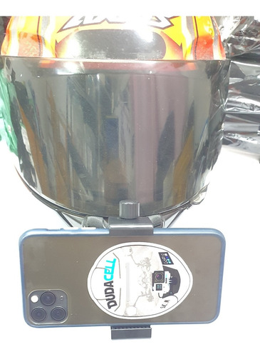 Imagem 2 de 4 de Suporte Universal De Capacete X + Suporte Seguro De Celular