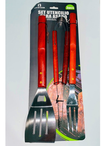 Set De Cuchillos De Asado - Acero Cubierto De Madera