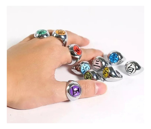 Anillos Naruto Akatzuki Hidan Mixtos Cosplay (color Plata)