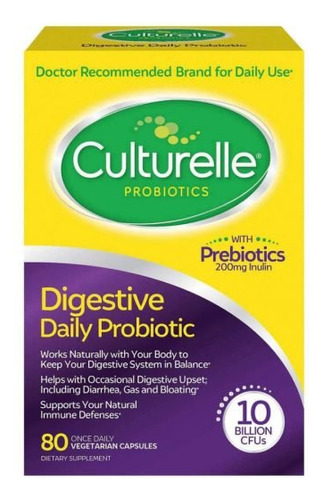 Culturelle Probiotico Prebiotics Adultos Digestive 80cps