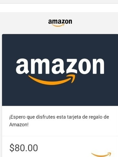 Tarjeta Amazon Gift Card 80 Dólares Usa - Código Original