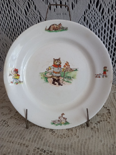 Antiguo Plato Infantil En Porcelana Inglesa Muy Buen Estado 