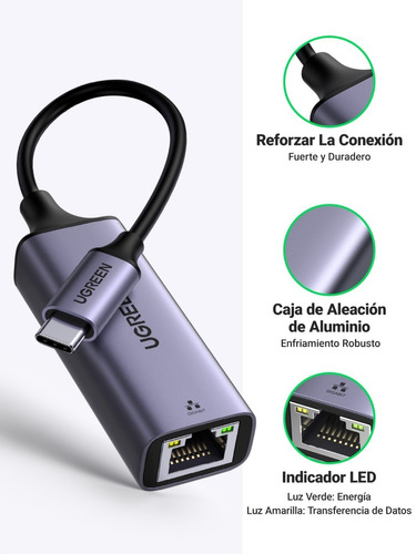 Adaptador Usb-c A Ethernet Gigabit Ugreen 50737