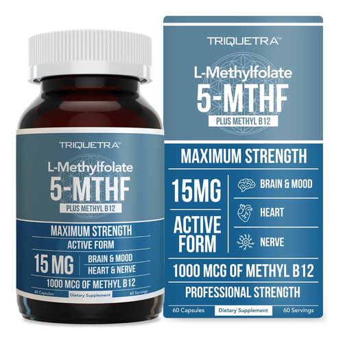 Triquetra | 5-mthf L-methyl Folate 15mg Methyl B12 | 60 Caps