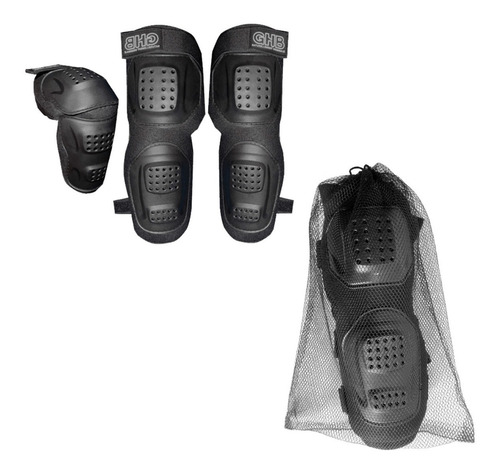 Imagen 6 de 8 de Rodilleras Moto Y Coderas Juego Completo Ghb Color Negro