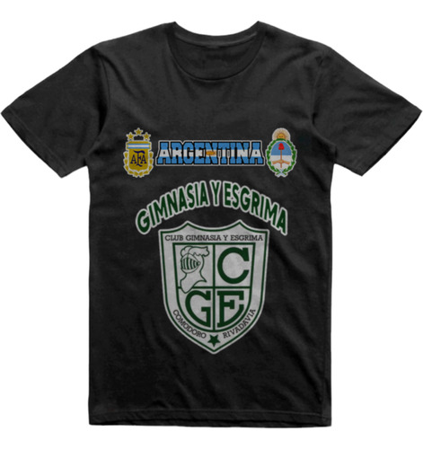 Remera Algodon Negra Gimnasia Esgrima Comodoro Rivadavia