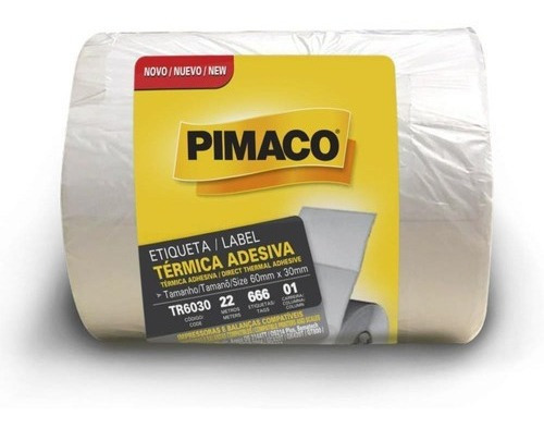 Etiqueta Adesiva Termica 60mmx30mm C/666 Etiq. - Pimaco Cor Branco