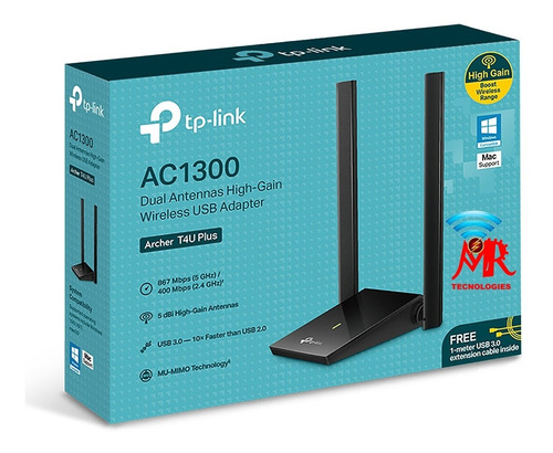 Archer T4u Plus Adaptador Usb Inalámbrico 2 Bandas Ac1300  