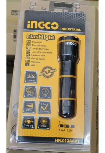 Imagen 5 de 7 de Linterna Led 3w 135 Lúmenes 200mts Water Resistant Ingco