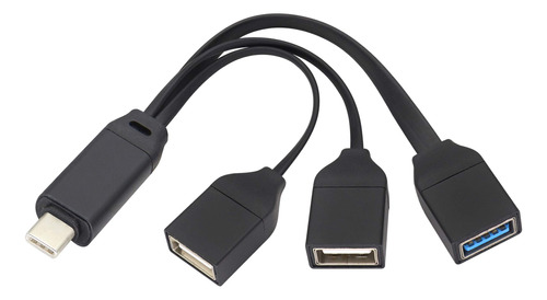 Aaotokk Otg Usb C 3.0 Cable Usb Tipo C 3.0 Macho A 2 Puertos