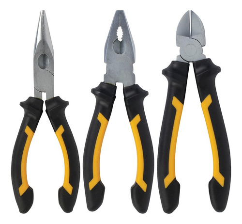 Kit Set X3 De Pinza Universal Y Alicate Reforzadas Aislada