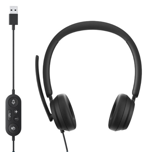 Fone de ouvido on-ear gamer Microsoft Modern USB-A 6ID-00012 preto