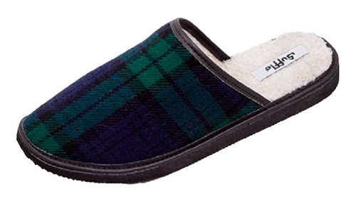 Pantufla De Hombre Polar Y Corderito Abrigada Lisa Calidad