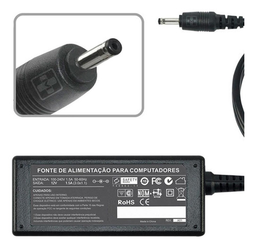 Fonte Carregador Para Tab Acer Iconia A500 12v 1.5a 679