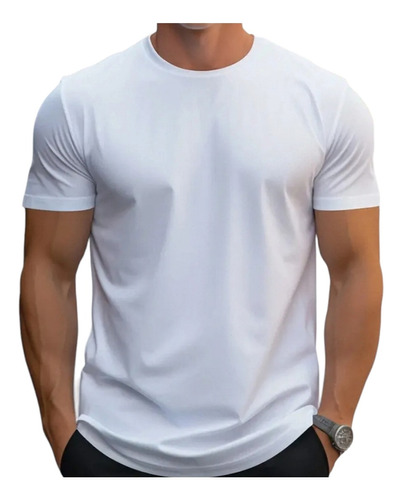 Camiseta De Color Blanco Sin Genero Algodon 