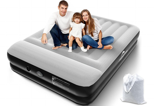 Colchón De Aire Queen Con Bomba Incorporada/recargable Usb D