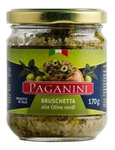 Bruschetta Alle Olive Paganini Molho Azeitona Pote 170g