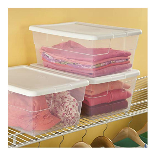 Caja Almacenamiento Tapa Abatible, 12 Unidades,