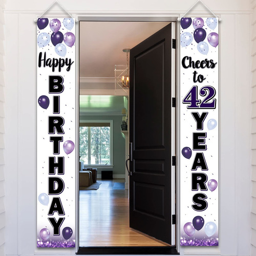 Laskyer Cartel Para Puerta Cumpleaño Texto Ingl «happy 42nd